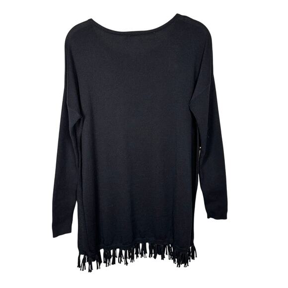 Lily Pulitzer Ramona Navy Cotton Blend Fringe Long Sleeve Sweater Women's XS - Picture 3 of 10